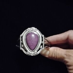 Elegant Silver and Purple Women's Bracelet